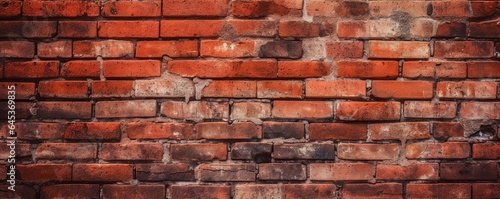 free photo dark red brick wall texture generative AI