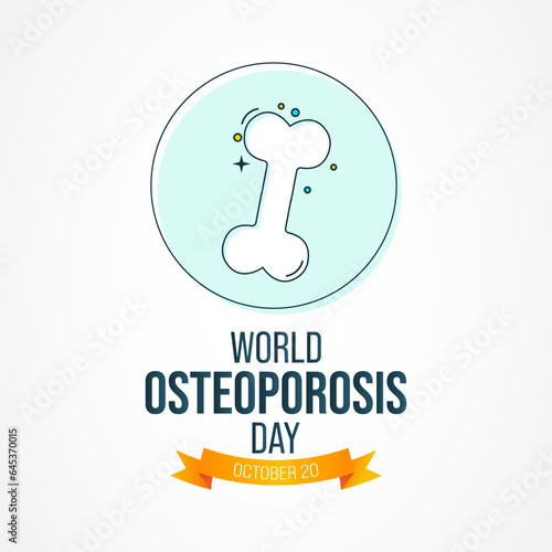 World Osteoporosis day is observed every year on October 20, dedicated to raising global awareness of the prevention, diagnosis and treatment of osteoporosis and metabolic bone disease. Vector art