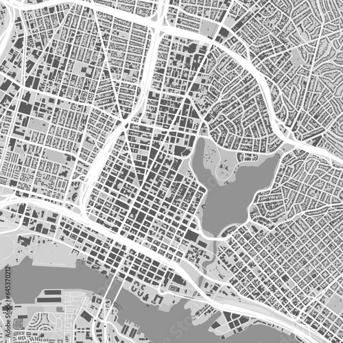 Map of Oakland city, United States. Urban black and white poster. Road map with metropolitan city area view.