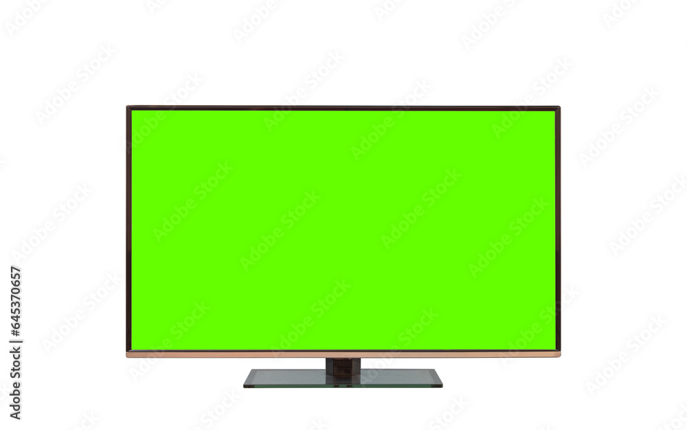 4K modern flat screen lcd TV or oled, green screen blank HD monitor mockup with clipping path isolated on white background. 4K modern flat screen lcd TV or oled, green screen blank HD monitor mockup with clipping path isolated on white background.