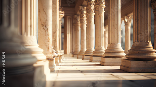  beige columns in the old style