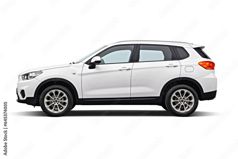 White SUV Vehicle Isolated on Clean Background