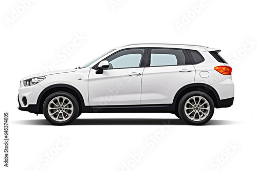 White SUV Vehicle Isolated on Clean Background © Andrii 