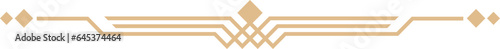 Art deco divider, decorative lines borders and geometric golden.