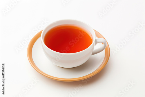 Steaming Hot Tea Cup on White Background