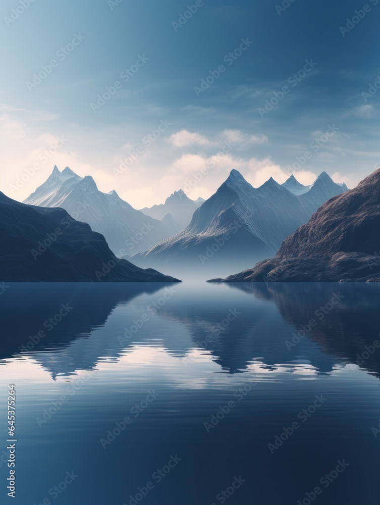 Vertical wallpaper. mountains by the lake.