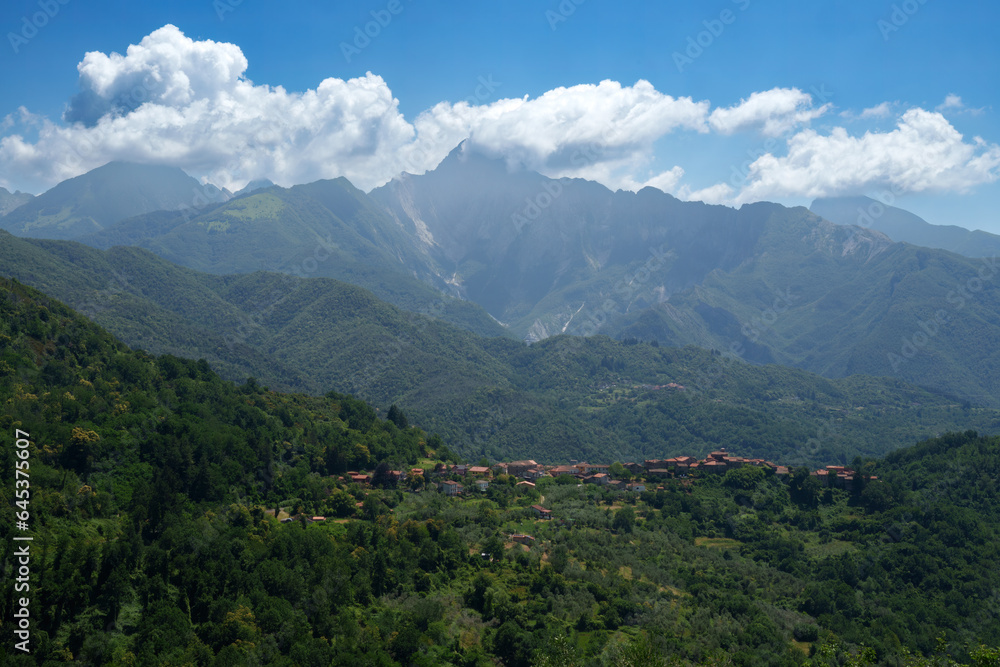 Mountain landscape near Terenzano, Lunigiana, Italy