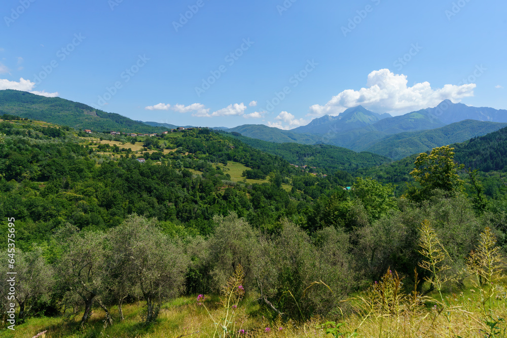 Mountain landscape near Groppolo, Lunigiana, Italy
