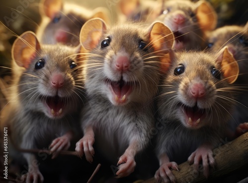 A group of vole mice