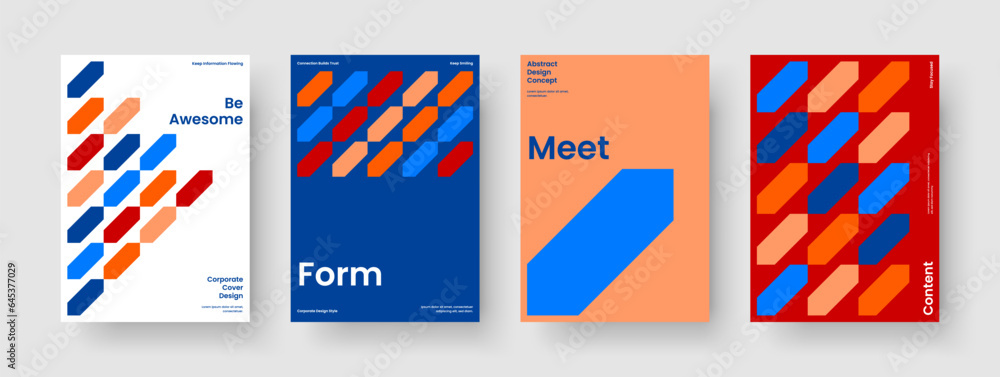 Modern Business Presentation Layout. Geometric Flyer Design. Creative Banner Template. Brochure. Background. Book Cover. Report. Poster. Newsletter. Handbill. Portfolio. Catalog. Journal