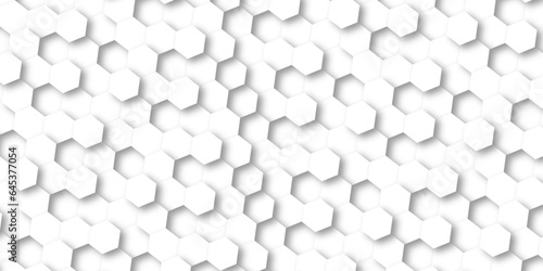 Fototapeta Naklejka Na Ścianę i Meble -  Pattern with hexagons White Hexagonal Background. Luxury White Pattern. Vector Illustration. 3D Futuristic abstract honeycomb mosaic white background. geometric mesh cell texture.