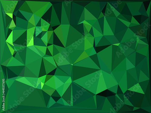 vivid green coloured triangular mosaic pattern and tessellation in cubist style