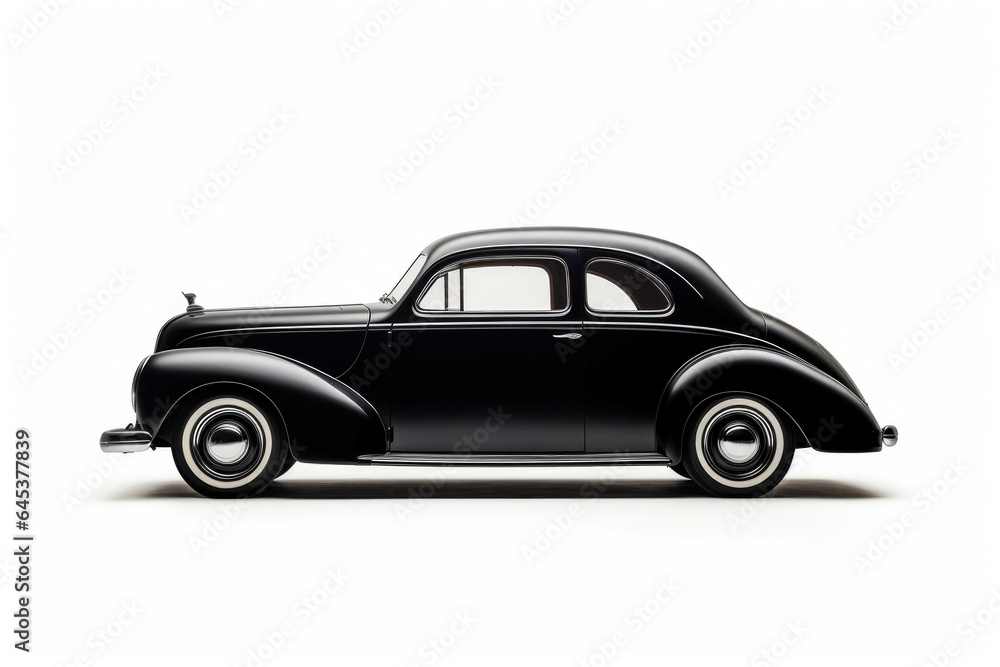 Classic Black Auto with White Backdrop