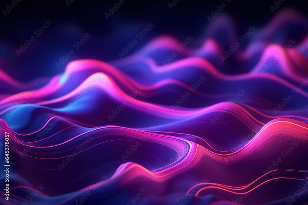 Fototapeta premium abstract futuristic background with pink blue glowing neon moving high speed wave lines and bokeh lights. Data transfer concept Fantastic wallpaper,