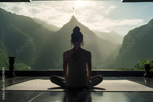 women in Peaceful Place Elevates Yoga meditation