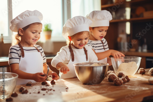 Sweet Moments: Children Making Cookie Batter
