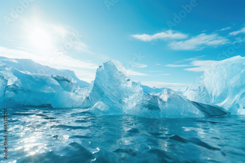 Frozen Elegance: Close-up of Glacier and Sea
