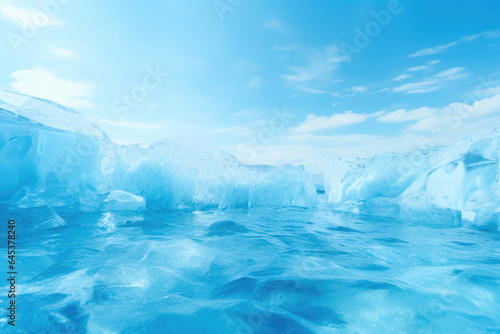 Crystal Cliffs: Glacier's Edge and Deep Blue Sea © AIproduction