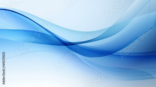 Abstract blue background with a dynamic wave. Minimalist blue and white banner with flowing wave
