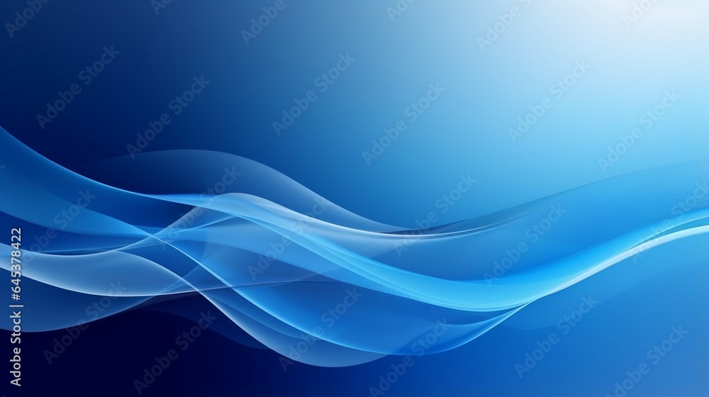 Abstract blue background with a dynamic wave. Minimalist blue and white banner with flowing wave Abstract blue background with a dynamic wave. Minimalist blue and white banner with flowing wave