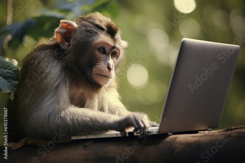 monkey using laptop © mongkeyD