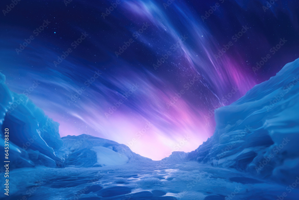 Antarctic Dreamscape: Vibrant Aurora in the Frigid Dark