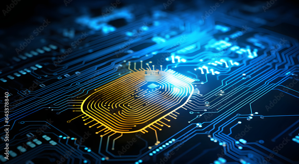 fingerprint image on a circuit board, in the style of light gold and azure, blurred, low poly, digital neon, rounded fingerprint image on a circuit board, in the style of light gold and azure, blurred, low poly, digital neon, rounded