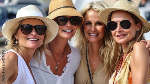 Capturing Memories  Four Women Radiate Joy in a Group Selfie