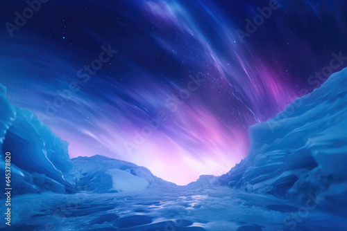 Antarctic Dreamscape: Vibrant Aurora in the Frigid Dark © AIproduction