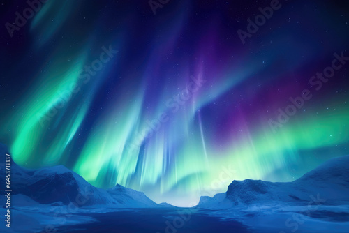 Southern Lights Symphony over Frozen Antarctica © AIproduction