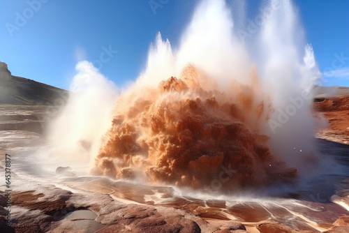 Volcanic Spectacle: Geysers Unleash Fury