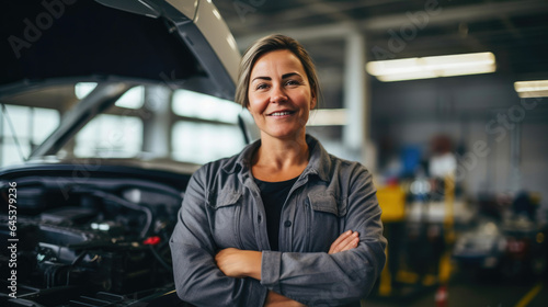 Smiling Female Auto Technician