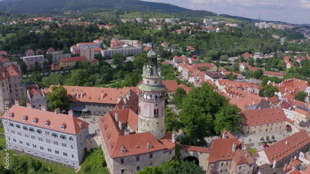 Fairytale town and beautiful houses with castle in Cesky Krumlov, Czech republic Fairytale town and beautiful houses with castle in Cesky Krumlov, Czech republic