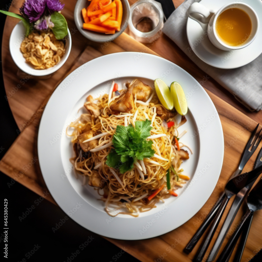 Pad Thai: A Symphony of Thai Flavors on a Plate.generative ai
