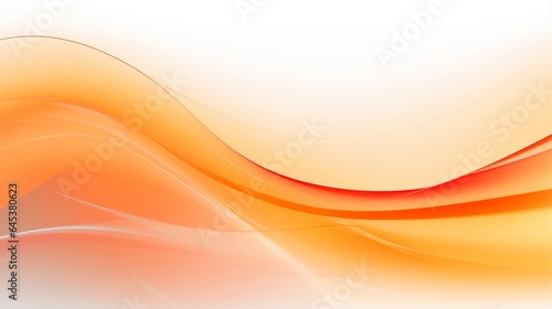Abstract orange background with a dynamic wave. Minimalist orange and white background with flowing wave