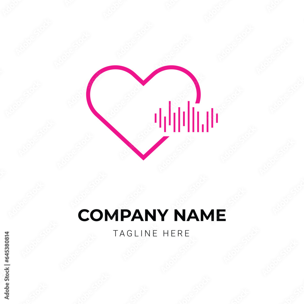 music beats dj company logo design template
