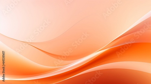 Minimalist orange and white background with flowing wave
