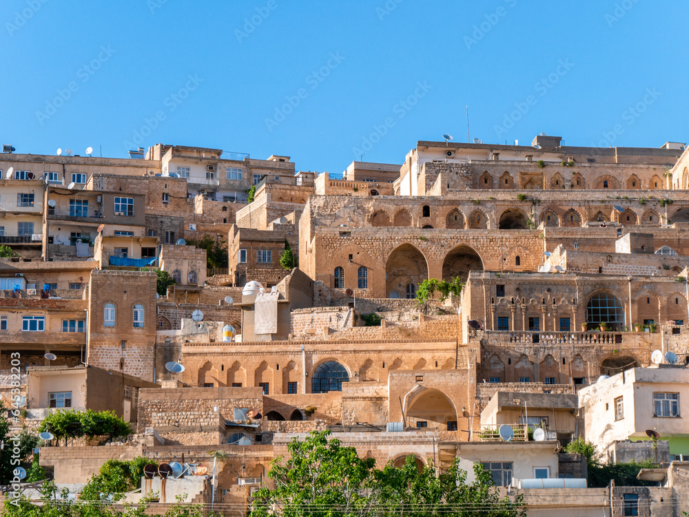 Traditional stone houses in Mardin, Turkey on a sunny afternoon - Landscape shot