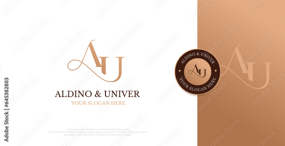 Initial AU Logo Design Vector 