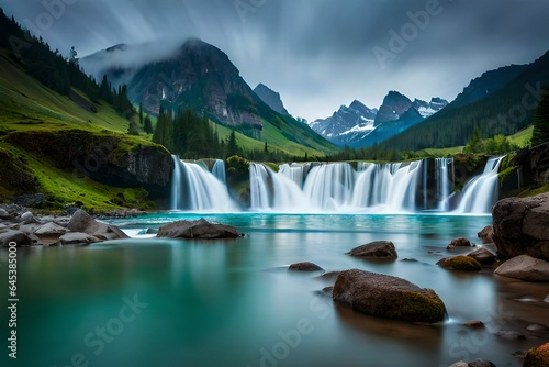 waterfall in the mountains