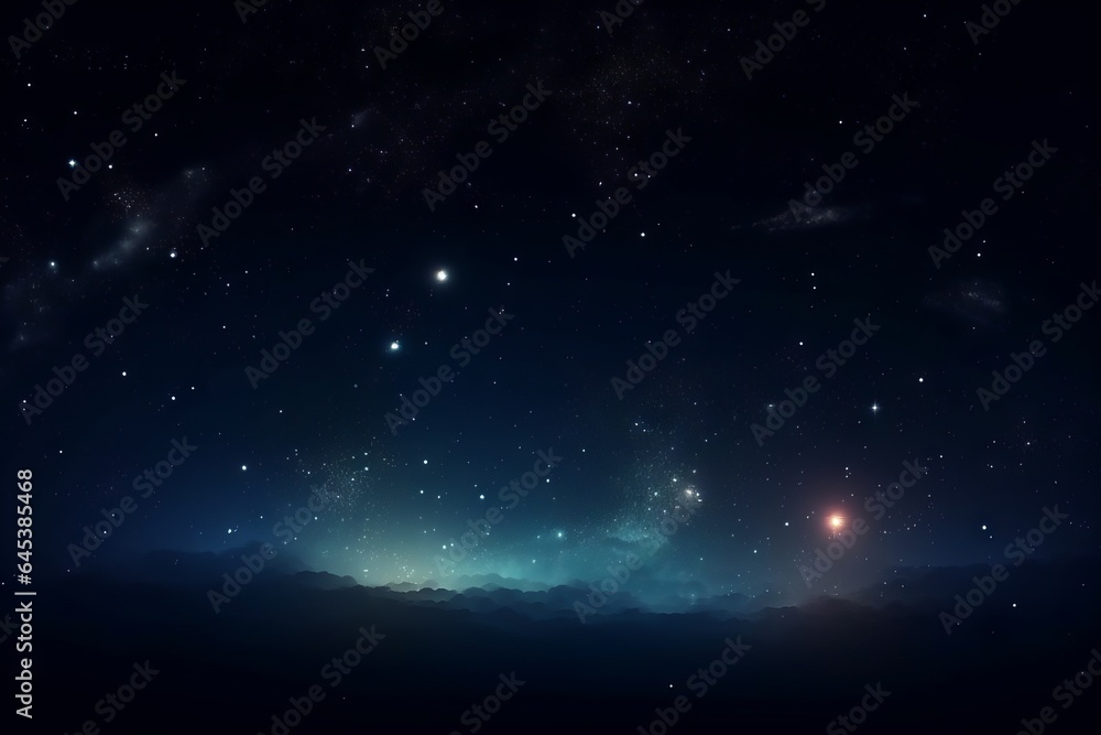 A mesmerizing night sky filled with twinkling stars and swirling clouds
