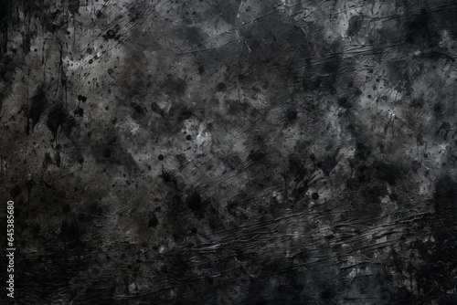 A abstract black and white background with textured paint strokes
