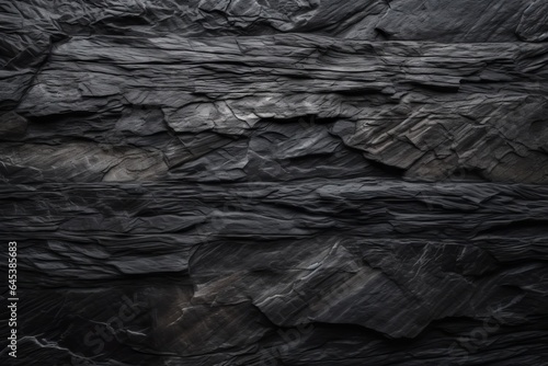 A textured black rock wall with scattered rocks