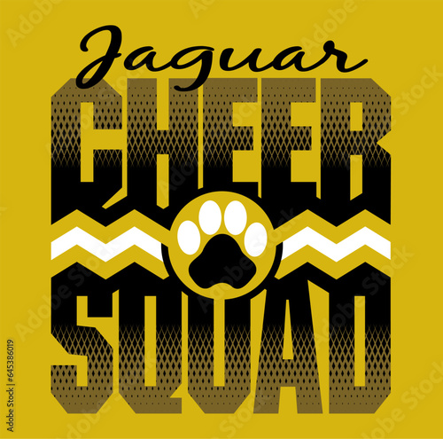 jaguar cheer squad team design with chevrons and paw print for school, college or league sports