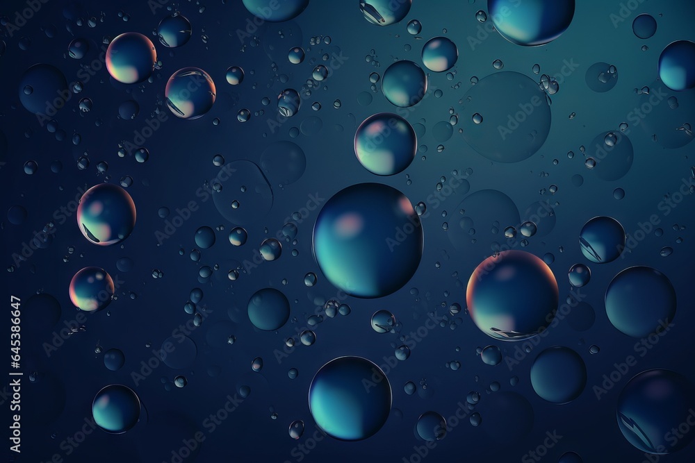 Water droplets on a dark blue background Water droplets on a dark blue background