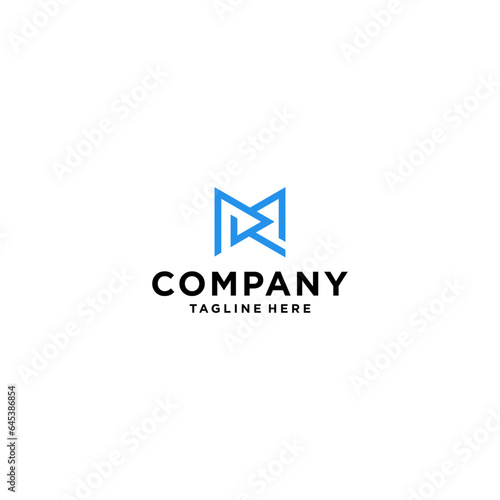 abstract minimalist logo design in the shape of the letters MR.