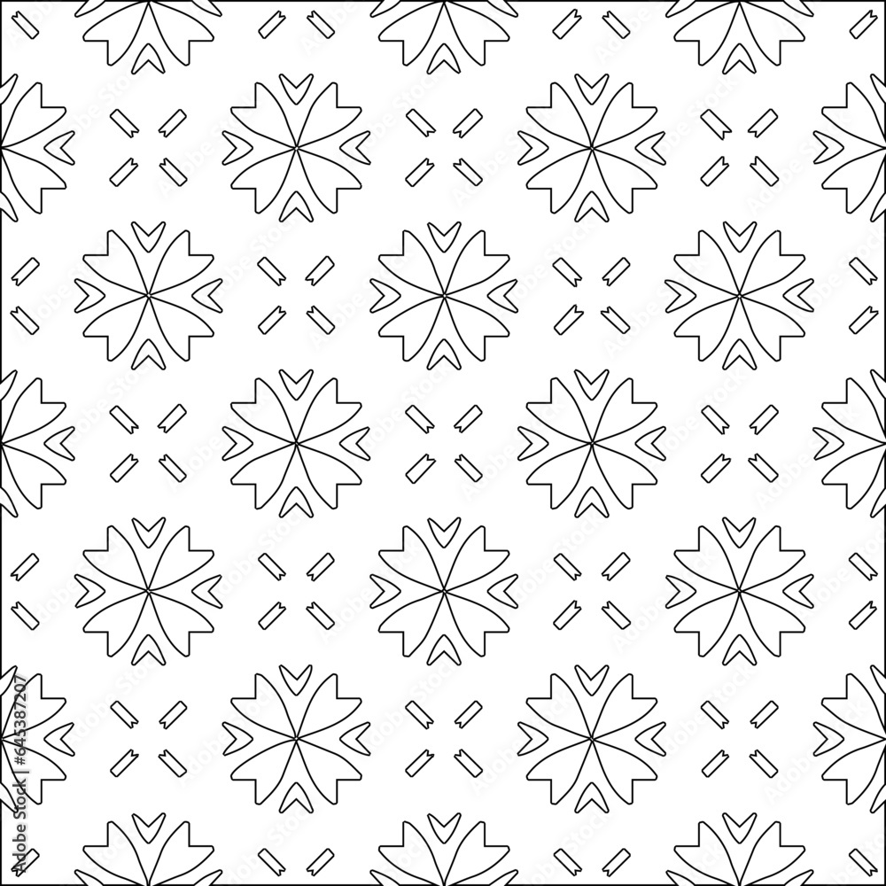 Vector pattern with symmetrical elements . Modern stylish abstract texture. Repeating geometric tiles from striped elements.Black and white pattern. Vector pattern with symmetrical elements . Modern stylish abstract texture. Repeating geometric tiles from striped elements.Black and white pattern.