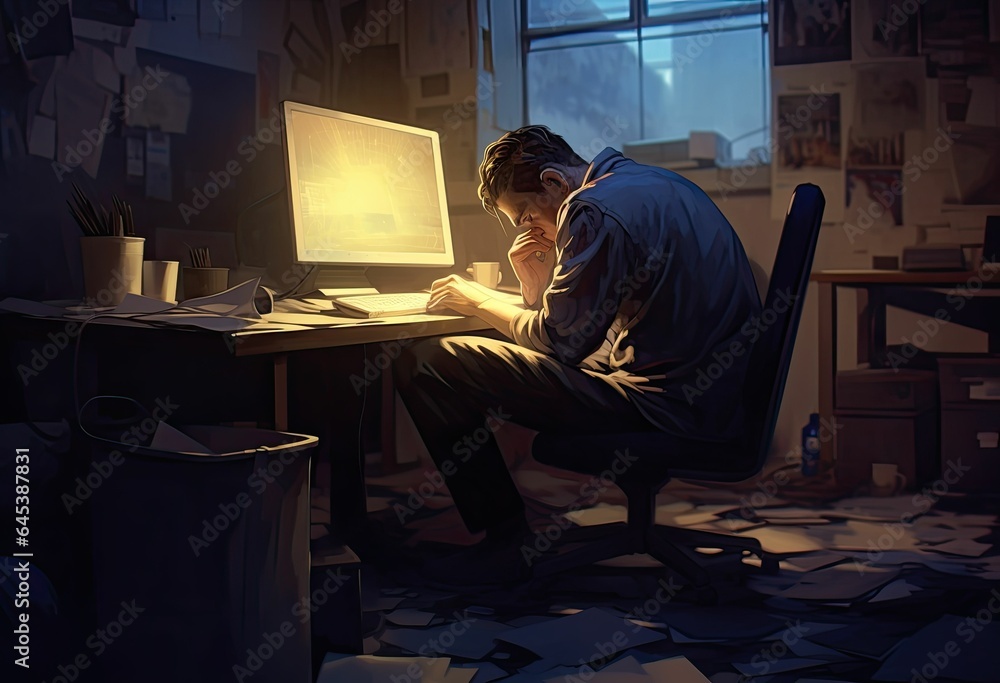 Overworked businessman Overworked businessman