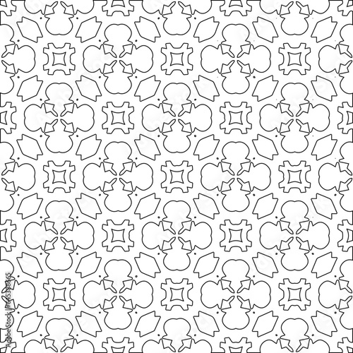 Vector pattern with symmetrical elements . Modern stylish abstract texture. Repeating geometric tiles from striped elements.Black and white pattern.