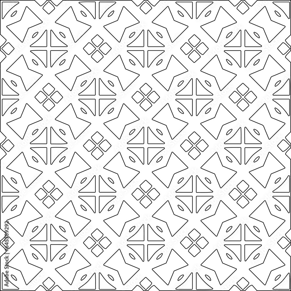 Vector pattern with symmetrical elements . Modern stylish abstract texture. Repeating geometric tiles from striped elements.Black and white pattern. Vector pattern with symmetrical elements . Modern stylish abstract texture. Repeating geometric tiles from striped elements.Black and white pattern.